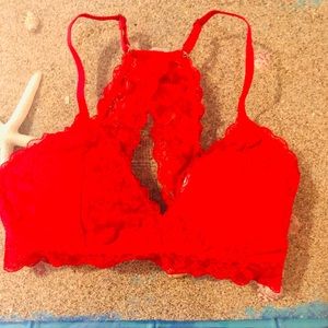 Hollister Red Lace Bralette